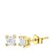 Lucardi Dames Goldplated oorbellen met zirkonia 4mm