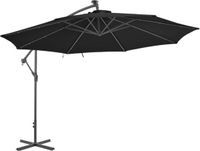 vidaXL Zweefparasol met LED-verlichting 350 cm zwart