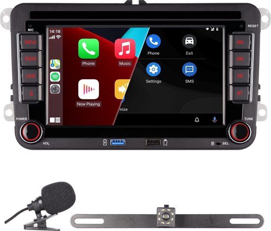 dubbledin Dubbel Din autoradio compatibel met Carplay/Android