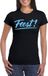 Bellatio Decorations Verkleed T-shirt voor dames - feest - zwart - blauw glitter - carnaval L