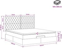 vidaXL Ottoman Bed with Mattress Black 140 x 200 cm Velvet