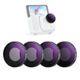 NEEWER ND Filterset, compatibel met Insta360 Go Ultra (ND8/ND16/ND32/ND64), voor het vastschroeven van lensfilters, neutrale dichtheid, optisch glas, HD, meerlaags slank frame, actiecamera-accessoires