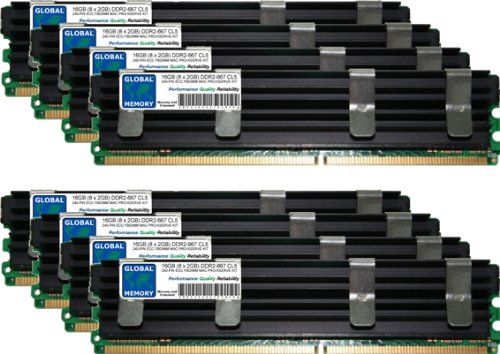 GLOBAL MEMORY 16GB (8 x 2GB) DDR2 667MHz PC2-5300 ECC FBDIMM RAM Kit voor Mac Pro (Original/Midden 2006)