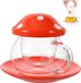 Mug with Lid - Mushroom Mugs - Glass Cup with Saucer - Tea Strainer - 290 ml (Orange)