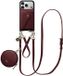 AVY Étui en cuir pour Apple iPhone 17 Pro | Avec cordon, portefeuille et pochette | Compatible MagSafe | Étui en cuir avec cordon de 30 cm et 130 cm | Ensemble en cuir | Bordeaux