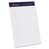 Ampad Gold Fibre Pad, White, 5 x 8, Jr. Legal Rule, 50-Sheets, 4-Pack