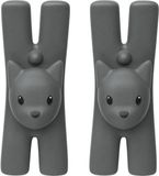 Alessi LAMPO, set van 2 MOLLETTE Nero, thermoplastisch hars, meerkleurig, één maat