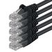 1aTTack.de 0.25m - Black - 5 Pieces CAT6 Network Cable Ethernet LAN Patch Cable RJ45 1000 Mbit/s Gigabit SFTP PIMF
