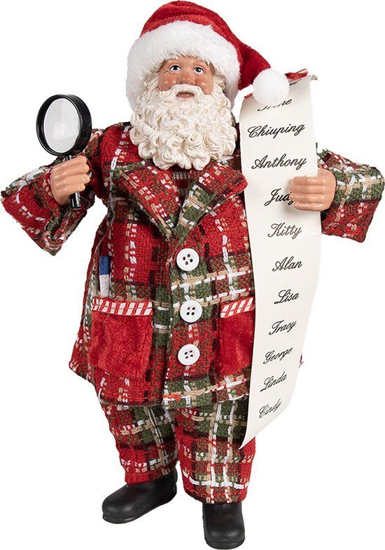 Clayre & Eef Kerstman - 27 cm - Rood - Kunststof