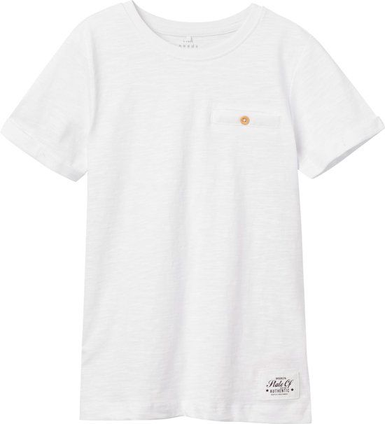 NAME IT NKMVINCENT SS TOP F NOOS Jongens T-shirt - Bright White - Maat 146/152