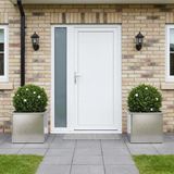 vidaXL Plantenbak met led 2 st zilver 30 x 40 x 30 cm