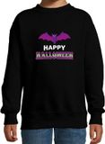 Bellatio Decorations Shoppartners Bv Halloween Vleermuis / Happy Halloween Verkleed Sweater Zwart - Kinderen - Horror Trui / Kleding / Kostuum 98/104