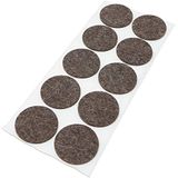 Adsamm® | 10 x wollen vilten meubelglijders | ø 45 mm/melange-bruin natuur/rond / 3 mm dikke zelfklevende zachte viltglijders van natuurlijk vilt