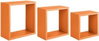 Homemania Incubo Wandrek voor wanddecoratie, woonkamer, slaapkamer, kantoor, MDF, oranje, 35 x 35 x 15,5/30 x 30 x 15,5/25 x 25 x 15,5 cm