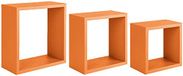 Homemania Incubo Wandrek voor wanddecoratie, woonkamer, slaapkamer, kantoor, MDF, oranje, 35 x 35 x 15,5/30 x 30 x 15,5/25 x 25 x 15,5 cm