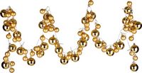 Krist+ Kerstslinger - verlicht - met kerstballen - 93 LEDs - goud - op batterij