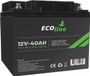 EcoLine AGM 12V 40AH 40000mAh VRLA Deep Cycle Batterie