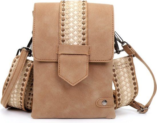 I'm Dutch Telefoontasje Nancy Camel - Schoudertas voor Vrouwen - Imitatieleer - Camel