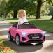 Voiture Électrique Enfant 12v Rose Avec Télécommande 2,4g, Phares, Musique, Klaxon, Port Usb, Mp3