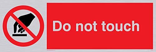 Viking Signs Viking Signs PA644-L31-SV "Do Not Touch" Sign, Zilver Vinyl, 100 mm H x 300 mm W