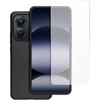 Made For Xiaomi Xiaomi Made For Xiaomi Semi-rigide Case en gehard glas screen protector pack voor Redmi Note 14 4G Zwart en helder
