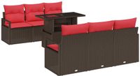 vidaXL Tuinbank - Set - 7-delig - Bruin - Polywood