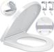 Kesser lunette de WC avec fermeture douce - Lunette de toilette en duroplast avec déverrouillage rapide - Blanc forme D
