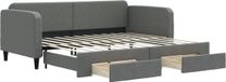 vidaXL Divan lit avec lit gigogne et tiroirs tissu gris foncé 90x200 cm