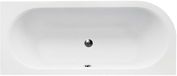 Badland AVITA hoekbad 180 x 80 cm links wit met styropor ombouw met bamboe badplank