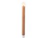 Lumineo Set van 2 LED dinerkaarsen met vlameffect bruin - ø2,2x24,5 cm