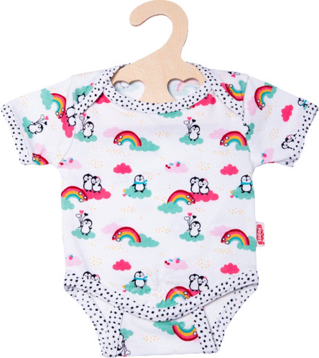 Heless Poppenromper Penguin Dots 28-35 cm - Katoen - Wit
