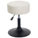 HWC-C22 Tabouret de maquillage pivotant Ø 37cm tissu chenille crème-blanc