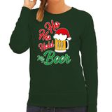 Bellatio Decorations Ho ho hold my beer Groene Kersttrui / Kerstkleding voor dames S