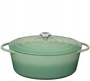 Merkloos Küchenprofi Gietijzeren Braadpan Oval 33cm Jade, Geëmailleerd, 7L