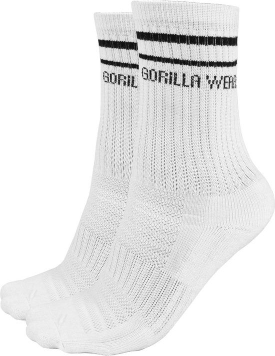 Gorilla Wear Crew Sokken 2-Pack - Wit - EU 39-42
