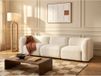 Vente-unique Canapé modulaire trois places en tissu bouclé blanc cassé DANEPI