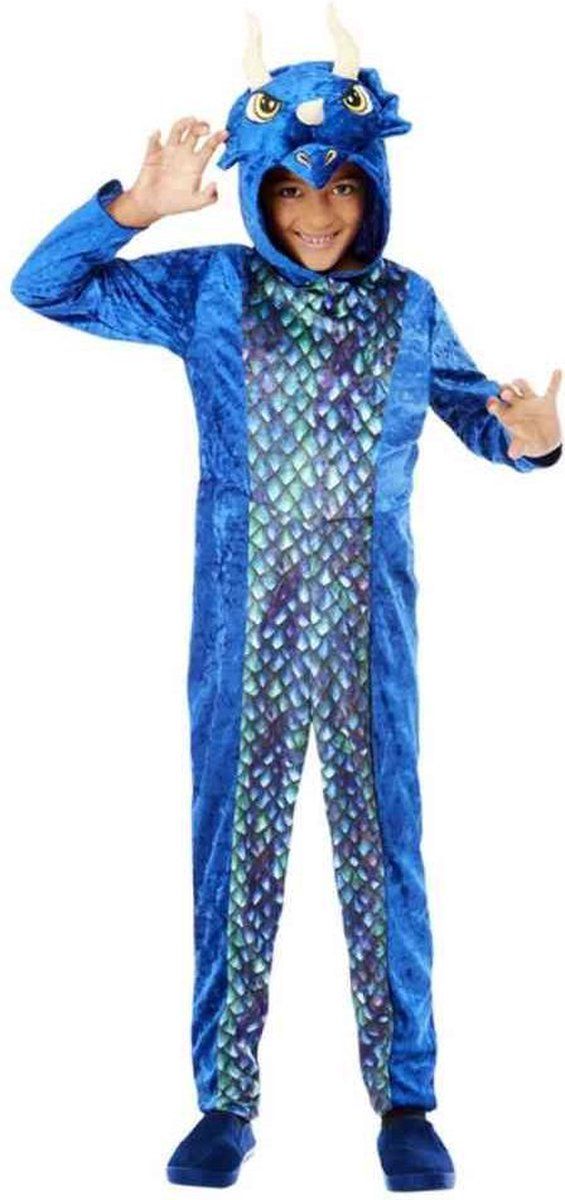 Smiffys Kinder Dinosaur Onesie Blauw - Kids tm 6 jaar - 5020570517215