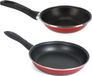 Gerimport Merida 2x formaten koekenpannen set rood - 18 en 24 cm diameter - Braadpannen/bakpannen