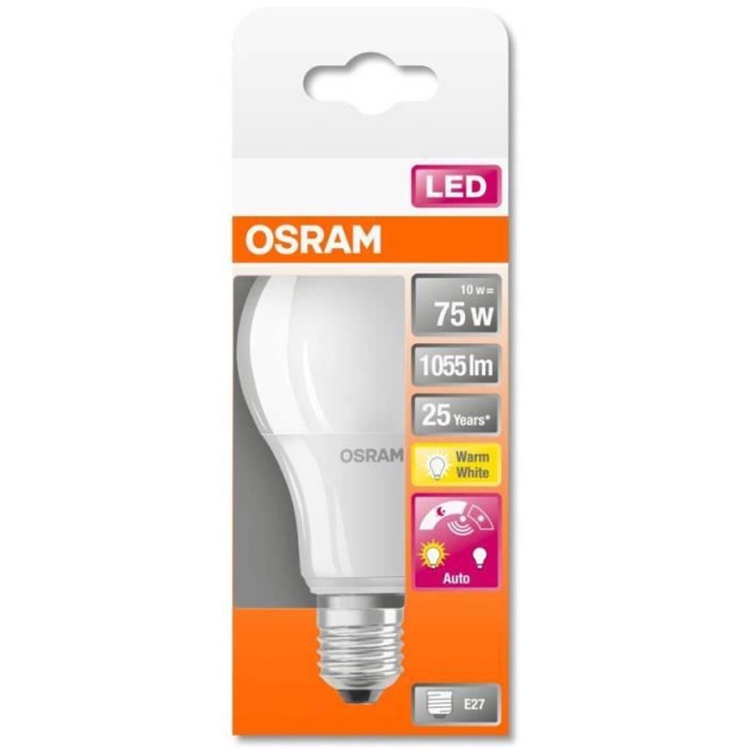 Osram LED lamp - E27 - 10W - Warm wit - Met daglichtsensor