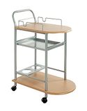 HAKU Keuken trolley aluminium, beuken, MDF, metaal - B 65 cm x H 83 cm x D 35 cm, Modern