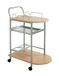 HAKU Keuken trolley aluminium, beuken, MDF, metaal - B 65 cm x H 83 cm x D 35 cm, Modern