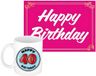 Bellatio Decorations Verjaardag cadeau koffiemok thema 40 jaar - voor een vrouw - gefeliciteerd - met knalroze Happy Birthday wenskaart - A5 formaat