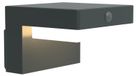 Lampe murale LED solaire avec détecteur de mouvement, IP44, 100°, gris gun