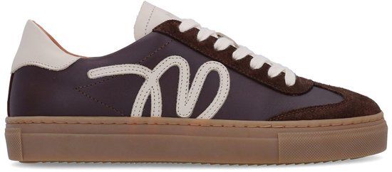 Manfield Dames Bruine Leren Sneakers Maat 41