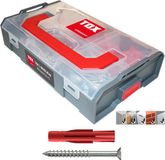 Tox-Dübel-Technik GmbH L-BOXX Mini Allround Tri + S pluggenassortiment, 280 stuks, Rood;Zilver