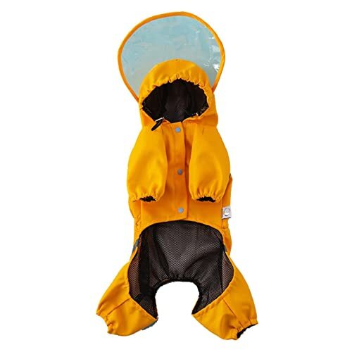 JRKJ Dog Raincoat Small, Medium en Groot Hond Pet Poncho PU Lederen Vierbenige Waterdichte All-inclusive Coat XS-7XL