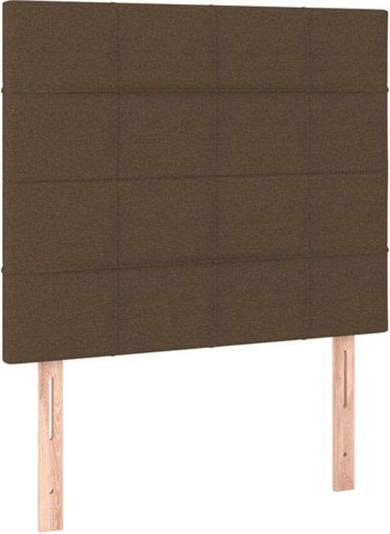 vidaXL Hoofdbord donkerbruin Stof 90x5x118/128 cm