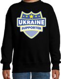 Bellatio Decorations Shoppartners Bv Ukraine supporter schild sweater zwart voor kinderen - Oekraine landen sweater / kleding - EK / WK / Olympische spelen outfit 134/146
