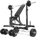 Marbo Sport - Banc d'haltères MS30 2.0 avec supports d'haltères et bras de sécurité - Set d'haltères de 113 kg avec disques en caoutchouc