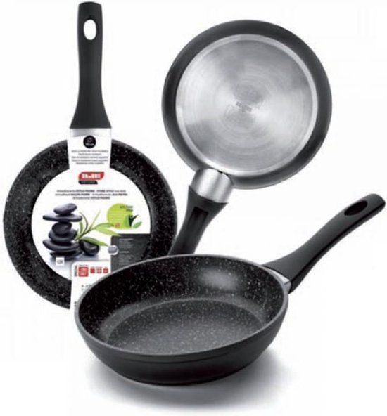 Ibili Natura Koekenpan - Ø 22cm - Zwart - Aluminium - Antiaanbaklaag